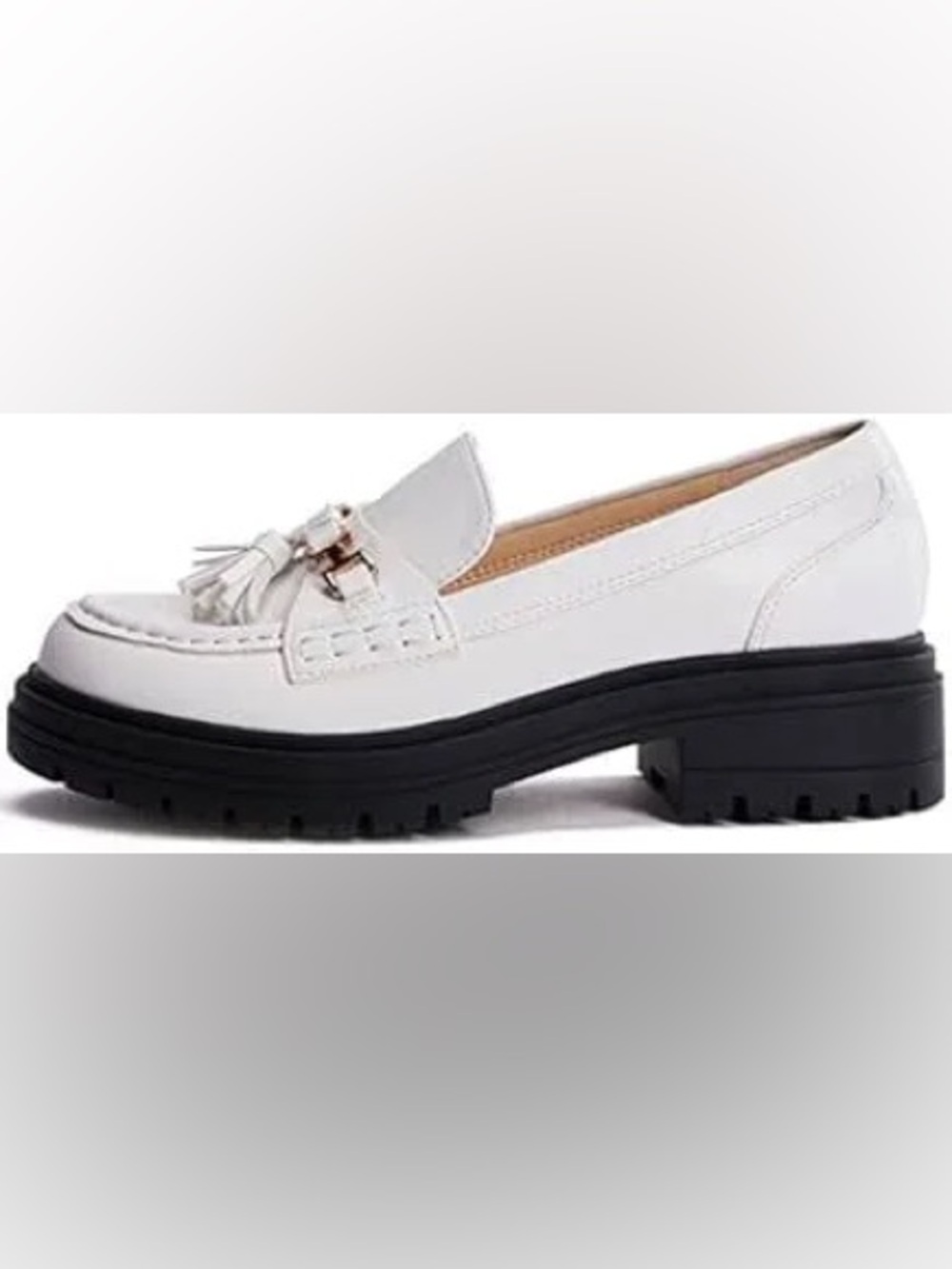 NEW VETASTE Women's Lug Sole Platform Mid Chunky Heel Loafers Size 9